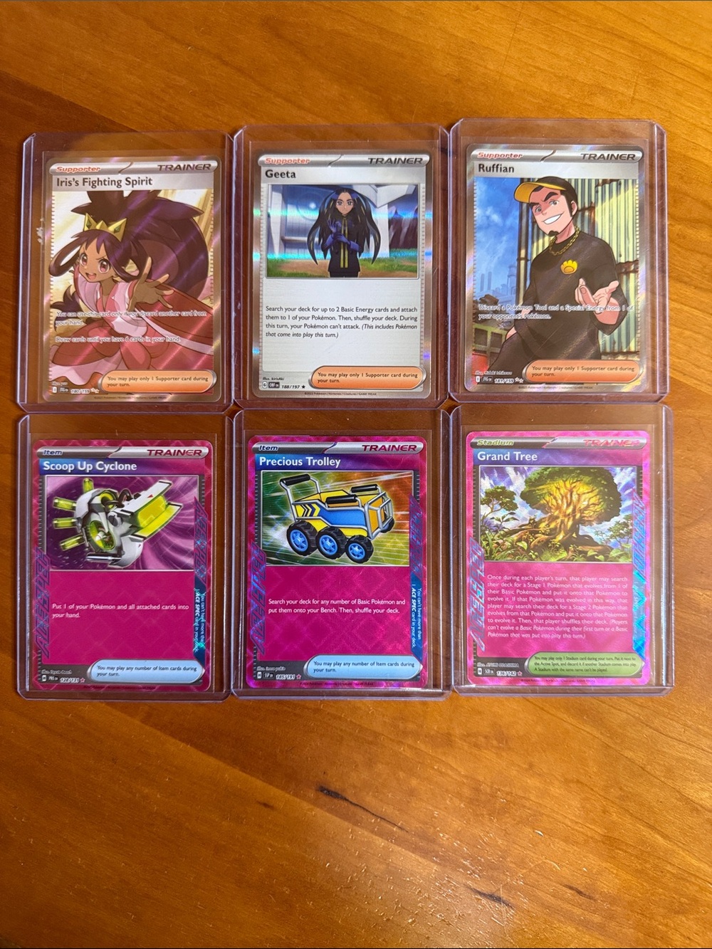 Pokemon Trainer Holo Card Lot - Pink, Purple, Yellow, Blue, Green